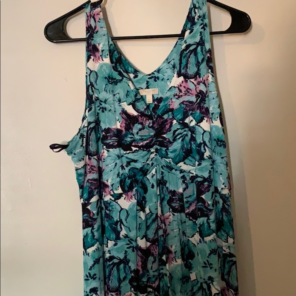 Talbots Maxi dress Blue with pink/purple